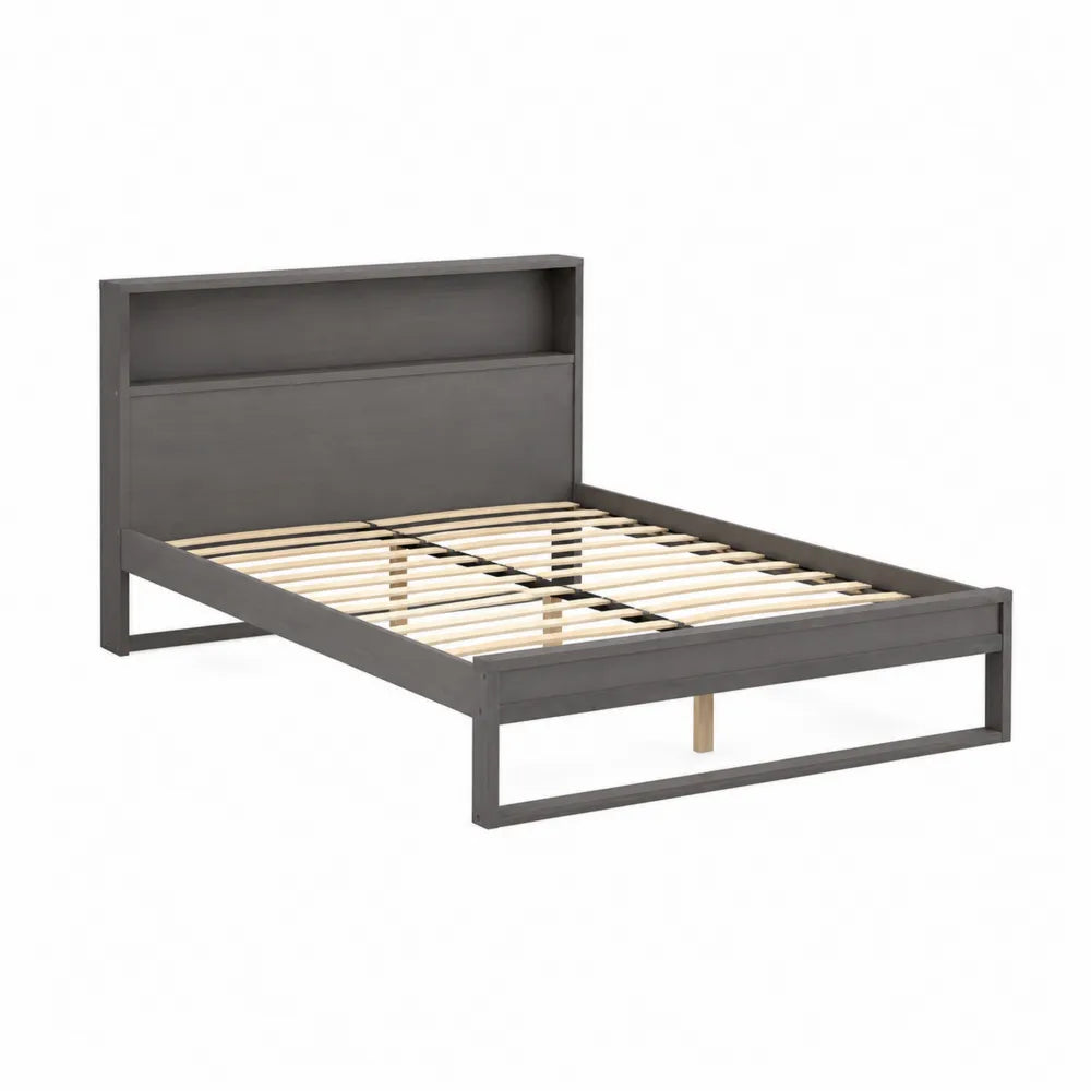 Doppelbett Grau Massivholz 200x160 cm