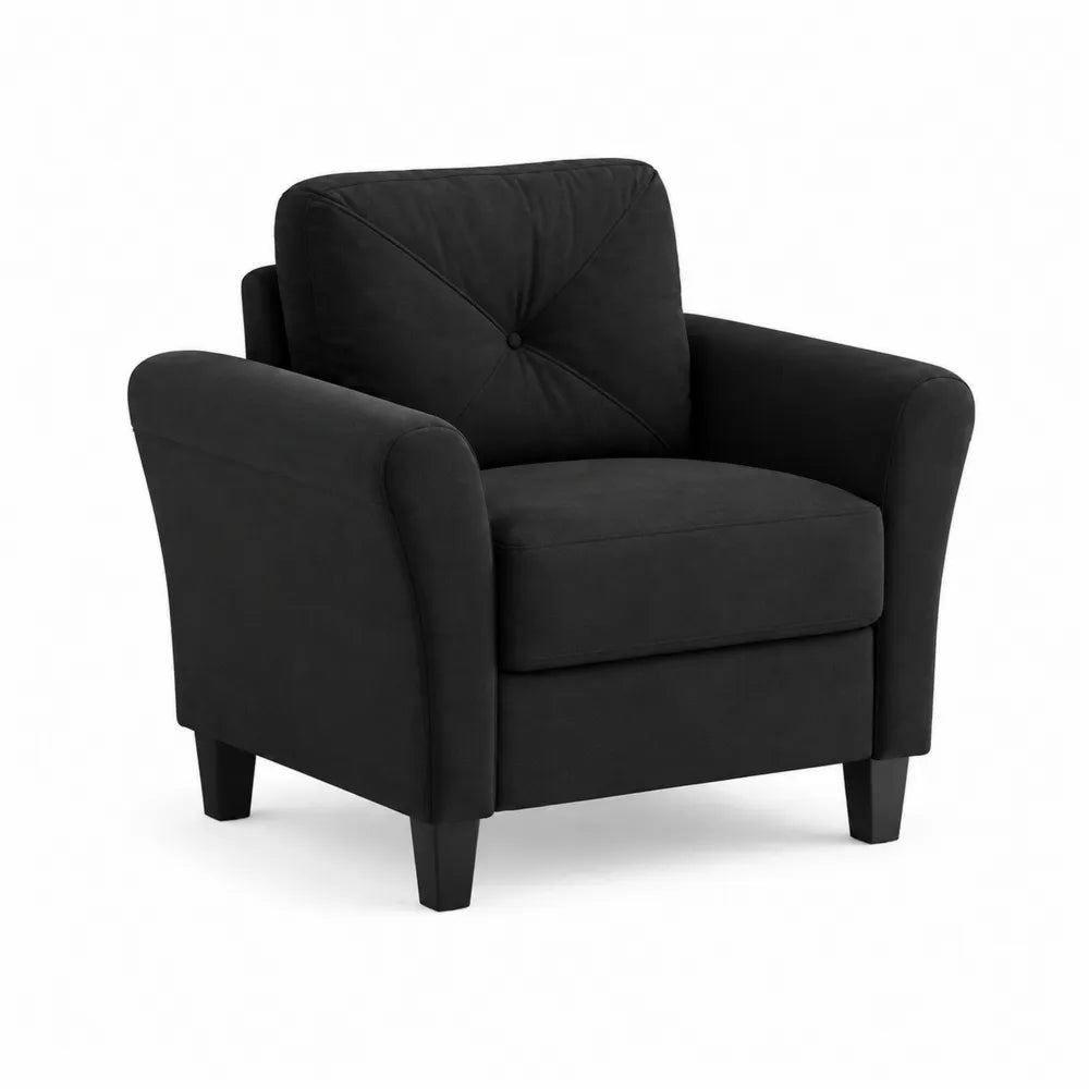 Sessel Schwarz Mikrofaser 85 x 80 x 90 cm