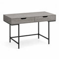 Schreibtisch MDF Holz und Metall Grau 120x60x75 cm