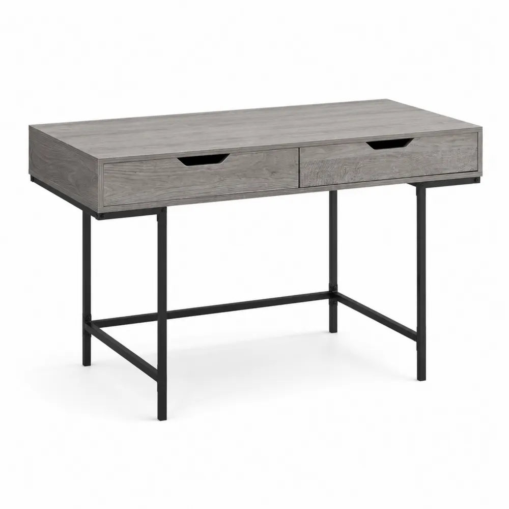 Schreibtisch MDF Holz und Metall Grau 120x60x75 cm