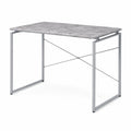 Rechteckiger Schreibtisch mit Kunstharz-Tischplatte und Metallgestell, Grau, 120x60x75cm