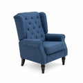 Ohrensessel Blau Polyester Stoff und Massivholz