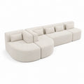 Modulares Sofa-Set Stoff Beige mit Kissen