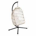 Hängesessel Rattan Beige mit Stahlrahmen